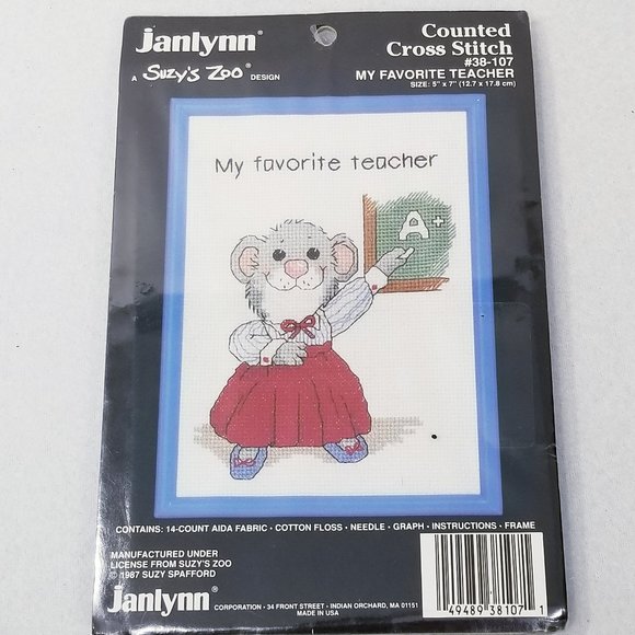 Janlynn Suzy's Zoo Counted X-Stitch Kit w/Frame - Picture 1 of 7